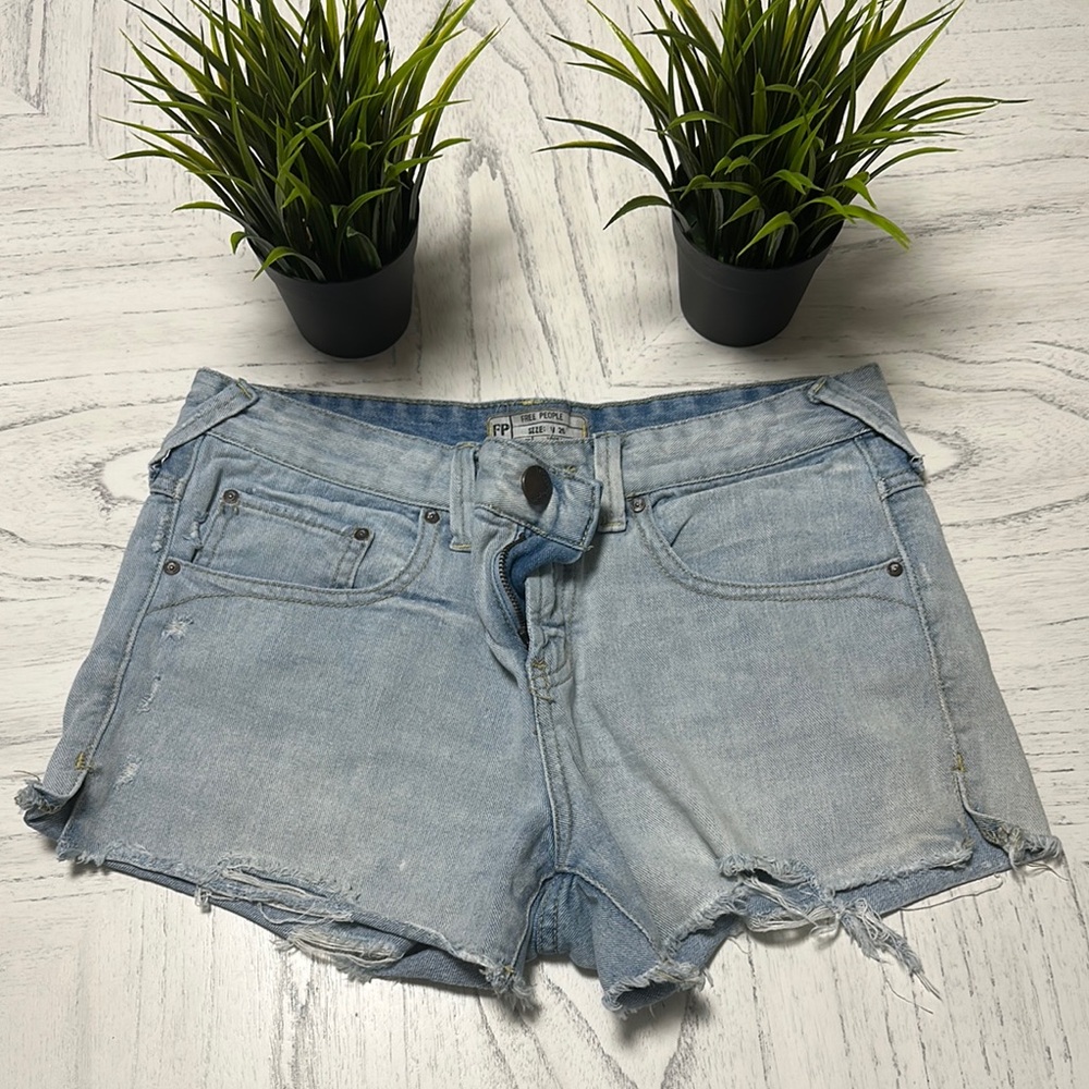 Free People Light Blue Jean Shorts